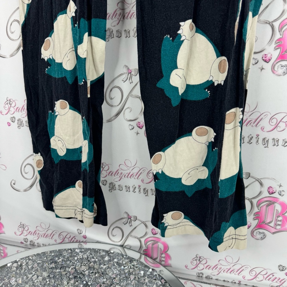 Pokémon pants pajama pj character Black and Teal Pajama Pants snorlax - Picture 3 of 7